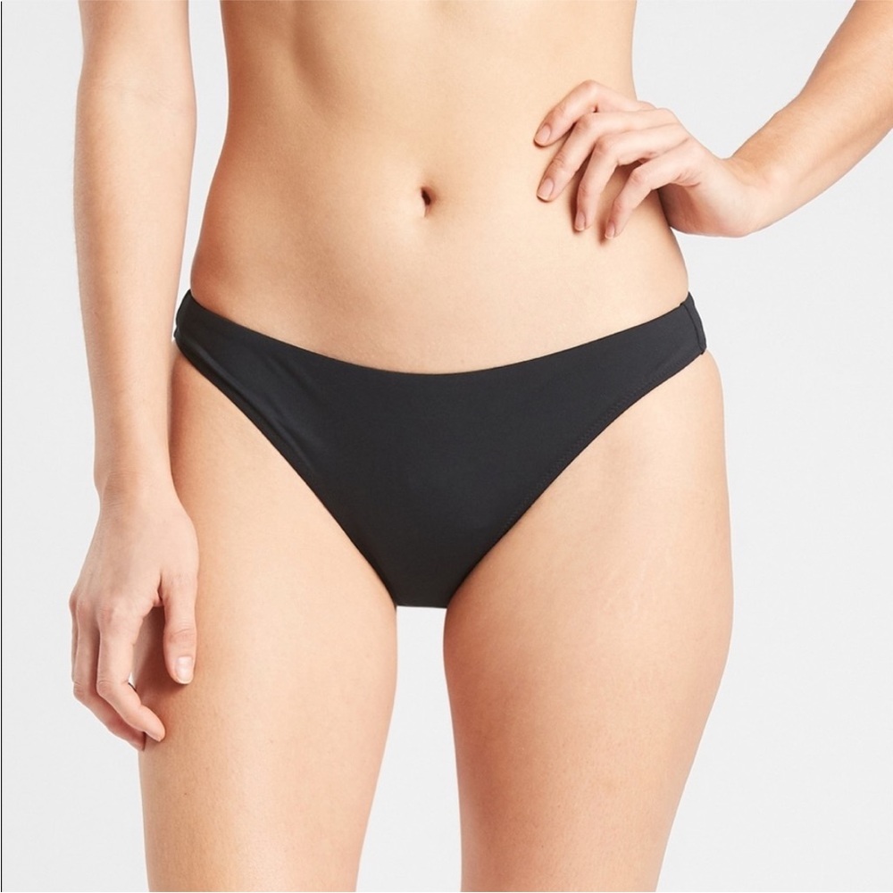 NWOT Athleta Clean Low Rise Bikini Swim Bottom Black